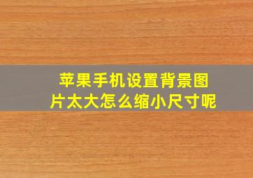 苹果手机设置背景图片太大怎么缩小尺寸呢