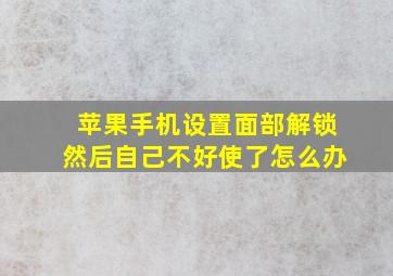 苹果手机设置面部解锁然后自己不好使了怎么办