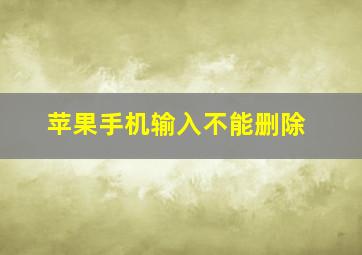 苹果手机输入不能删除