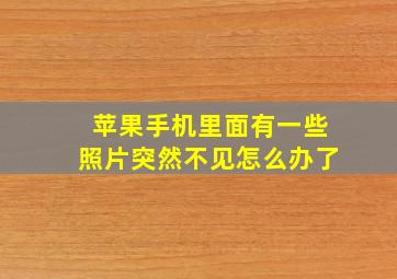 苹果手机里面有一些照片突然不见怎么办了