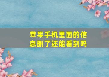 苹果手机里面的信息删了还能看到吗