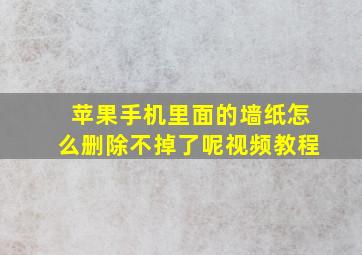 苹果手机里面的墙纸怎么删除不掉了呢视频教程