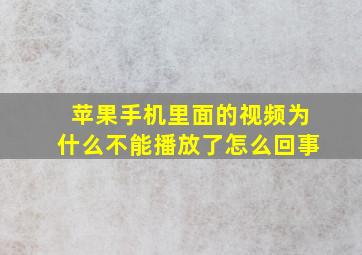 苹果手机里面的视频为什么不能播放了怎么回事