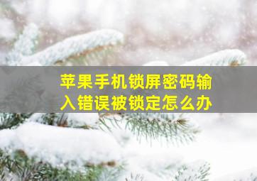 苹果手机锁屏密码输入错误被锁定怎么办