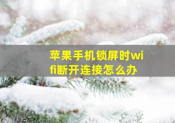 苹果手机锁屏时wifi断开连接怎么办