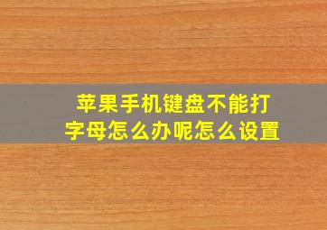 苹果手机键盘不能打字母怎么办呢怎么设置