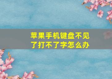 苹果手机键盘不见了打不了字怎么办