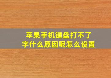 苹果手机键盘打不了字什么原因呢怎么设置