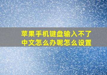 苹果手机键盘输入不了中文怎么办呢怎么设置