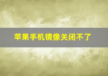 苹果手机镜像关闭不了