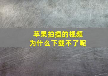 苹果拍摄的视频为什么下载不了呢