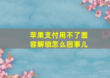 苹果支付用不了面容解锁怎么回事儿