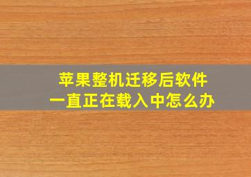 苹果整机迁移后软件一直正在载入中怎么办