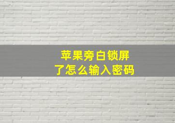 苹果旁白锁屏了怎么输入密码