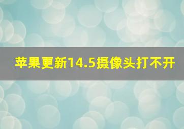 苹果更新14.5摄像头打不开