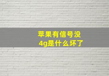 苹果有信号没4g是什么坏了