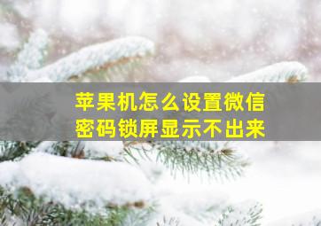 苹果机怎么设置微信密码锁屏显示不出来