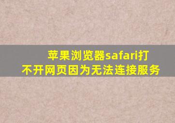 苹果浏览器safari打不开网页因为无法连接服务