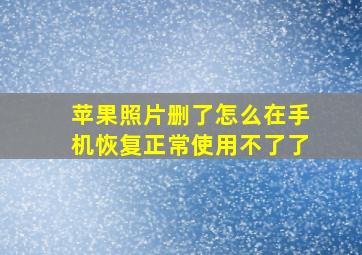 苹果照片删了怎么在手机恢复正常使用不了了