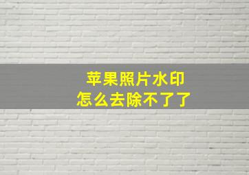 苹果照片水印怎么去除不了了