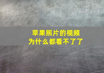 苹果照片的视频为什么都看不了了