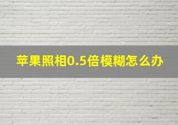 苹果照相0.5倍模糊怎么办