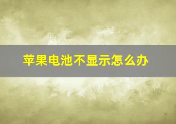 苹果电池不显示怎么办