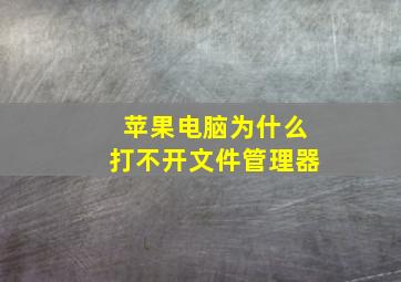 苹果电脑为什么打不开文件管理器