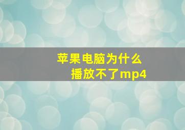 苹果电脑为什么播放不了mp4