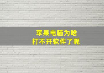 苹果电脑为啥打不开软件了呢