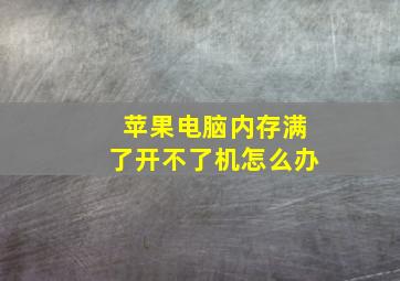 苹果电脑内存满了开不了机怎么办