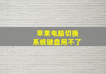 苹果电脑切换系统键盘用不了