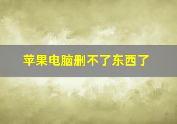 苹果电脑删不了东西了