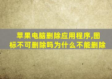 苹果电脑删除应用程序,图标不可删除吗为什么不能删除