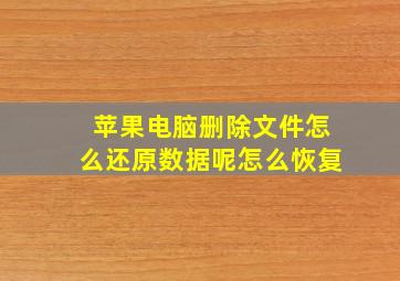 苹果电脑删除文件怎么还原数据呢怎么恢复