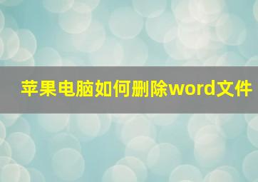 苹果电脑如何删除word文件