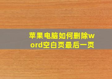 苹果电脑如何删除word空白页最后一页