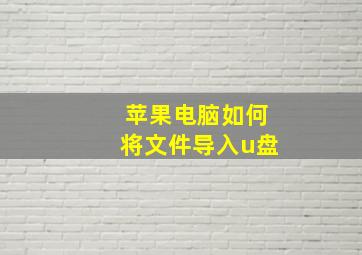 苹果电脑如何将文件导入u盘