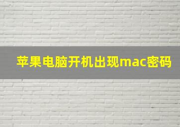 苹果电脑开机出现mac密码