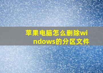 苹果电脑怎么删除windows的分区文件