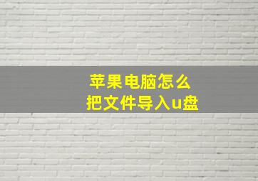 苹果电脑怎么把文件导入u盘