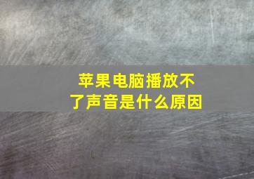 苹果电脑播放不了声音是什么原因