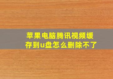 苹果电脑腾讯视频缓存到u盘怎么删除不了