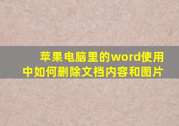 苹果电脑里的word使用中如何删除文档内容和图片