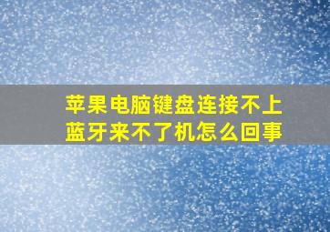 苹果电脑键盘连接不上蓝牙来不了机怎么回事