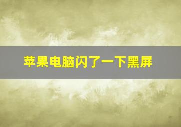 苹果电脑闪了一下黑屏