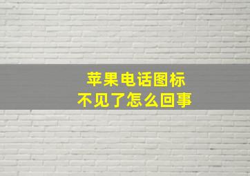 苹果电话图标不见了怎么回事