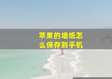 苹果的墙纸怎么保存到手机