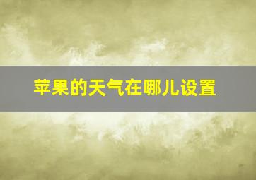 苹果的天气在哪儿设置