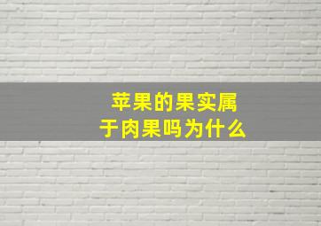 苹果的果实属于肉果吗为什么